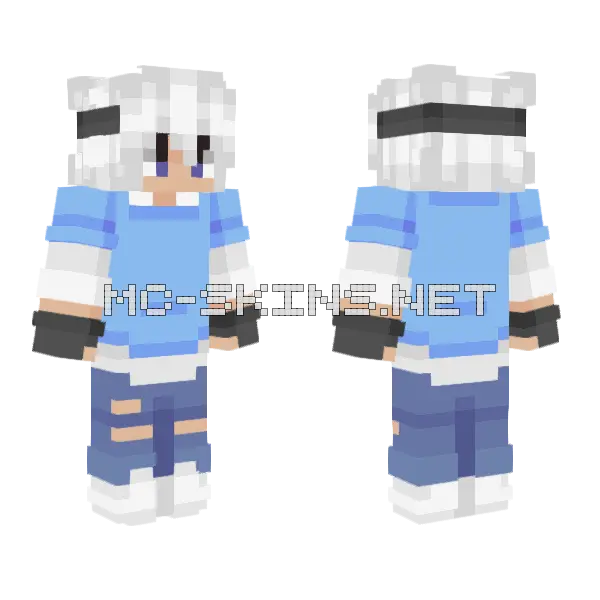 Finn Shark Boy Minecraft skin, front and back