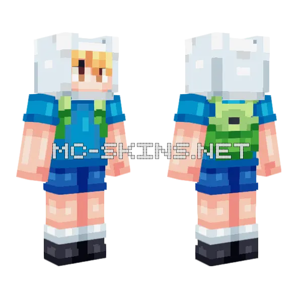 Finn The Human Minecraft skin, front and back