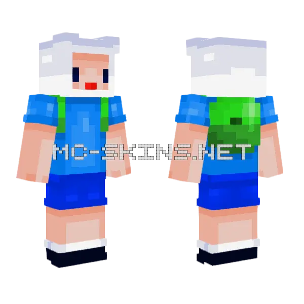 Finn the Human Minecraft skin, front and back