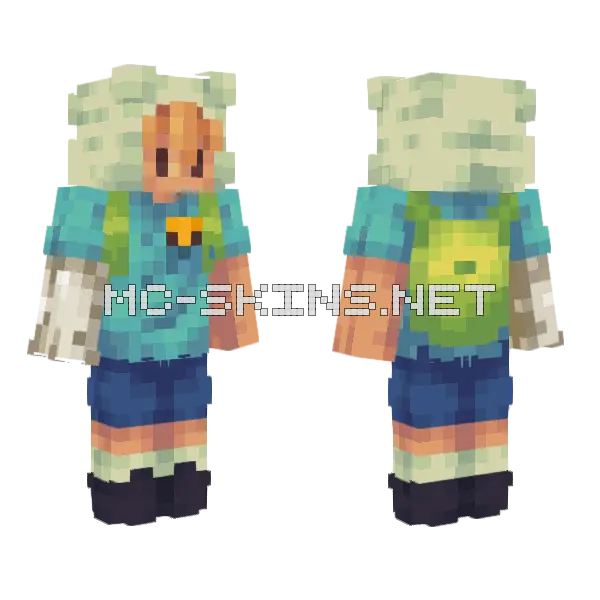 Finn the Human Minecraft skin, front and back
