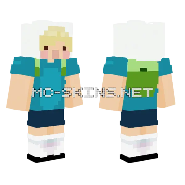 Finn The Human Kawaii Minecraft skin, front and back