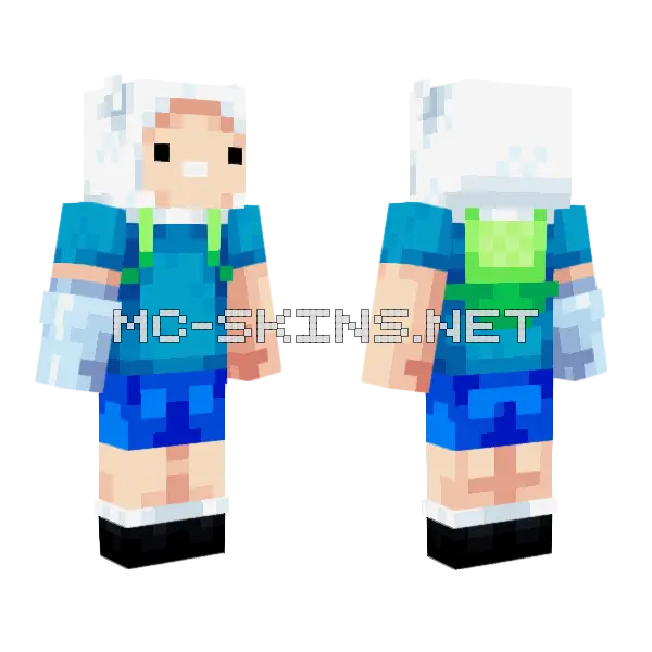 Finn The Human Remake Minecraft skin, front and back