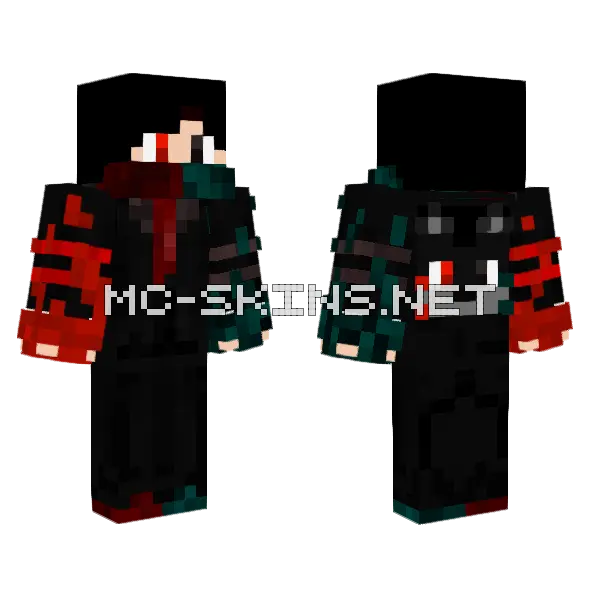 Fire And Dark Con Traje V3 0 Minecraft skin, front and back