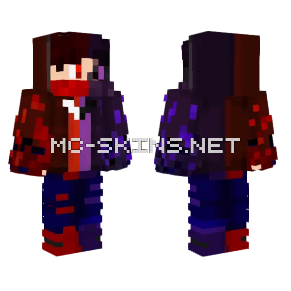 Fire And Dark Remastered Minecraft skin, front and back