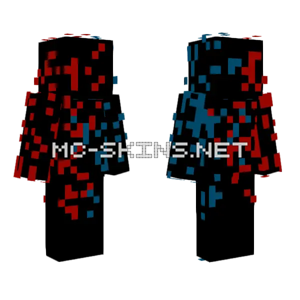 Fire and Ice Minecraft skin, front and back