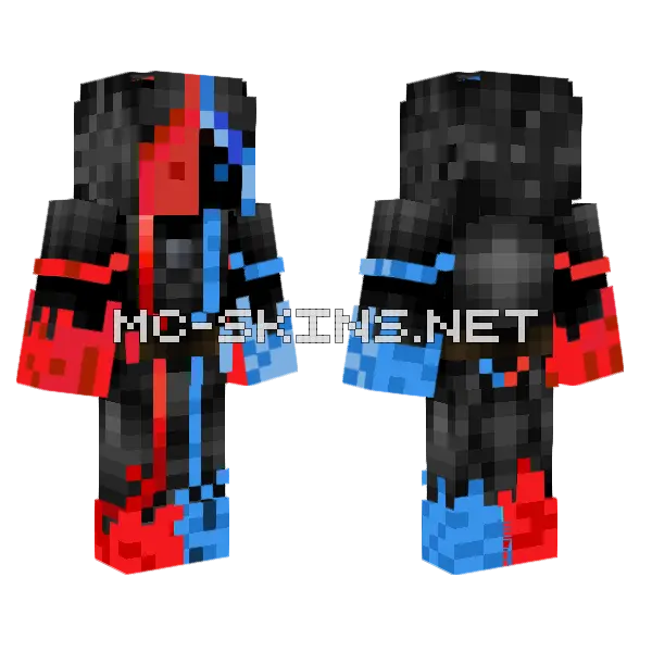 Fire and Ice Minecraft skin, front and back