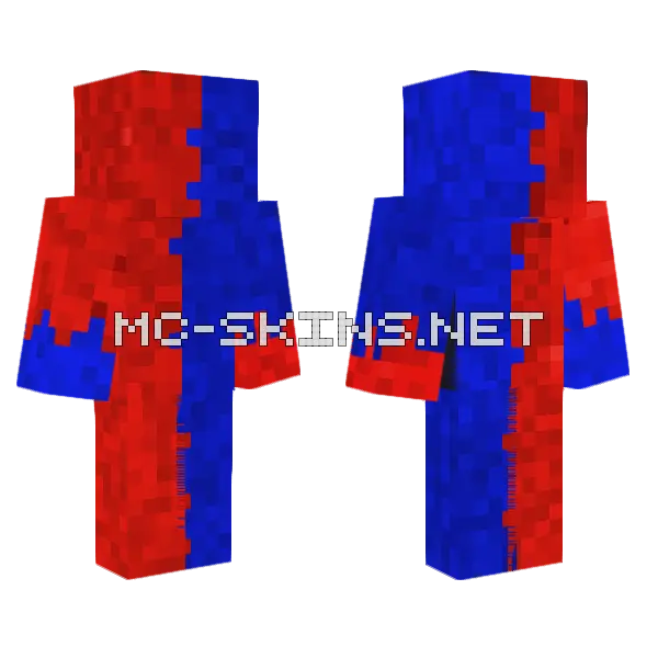 Fire and Water Minecraft skin, front and back