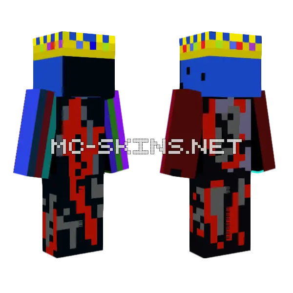 Fire and Water Skin Minecraft skin, front and back