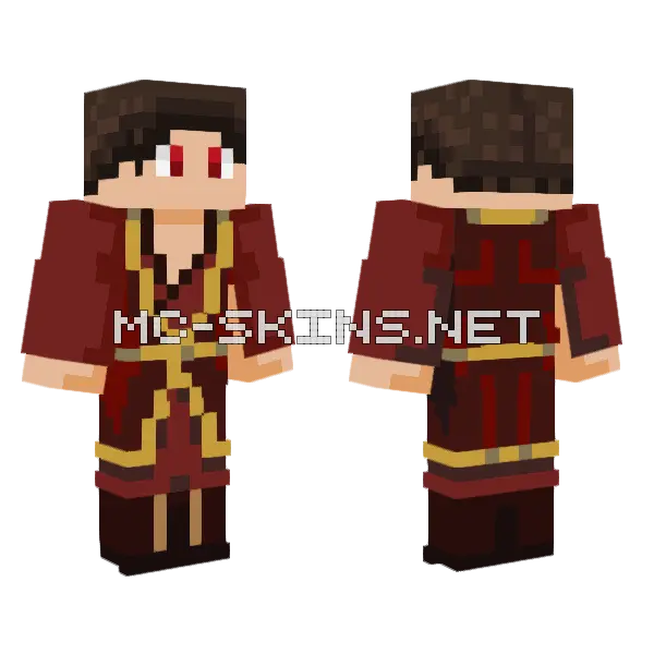 Fire Bender Minecraft skin, front and back