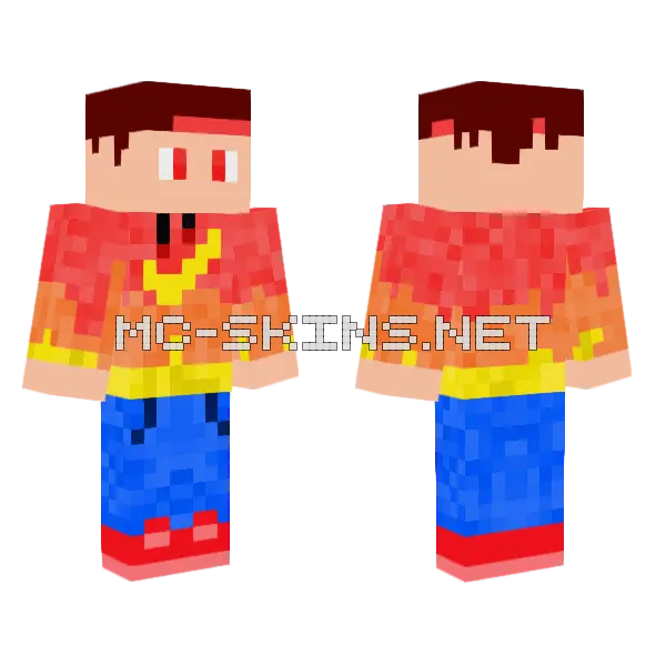 Fire Boy Minecraft skin, front and back