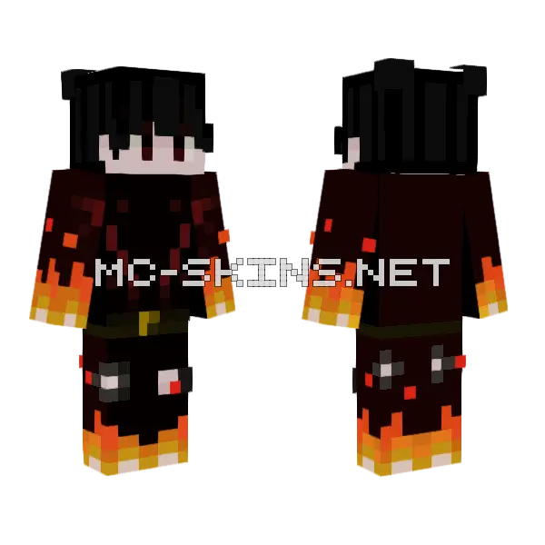 Fire Boy Minecraft skin, front and back