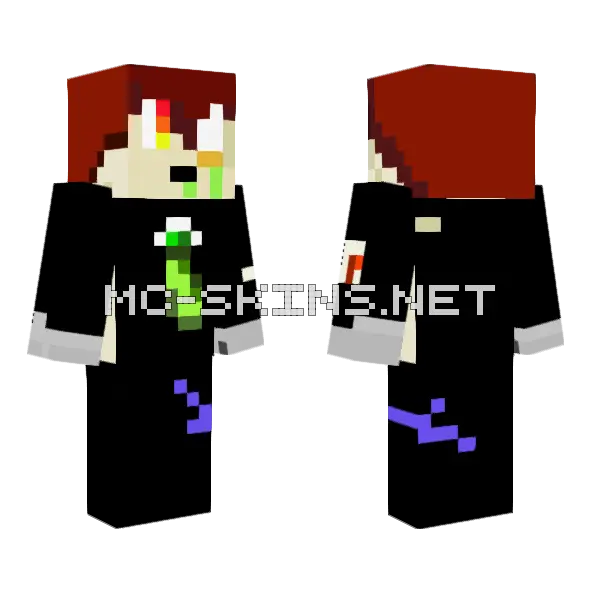 Fire Boy Dying Minecraft skin, front and back