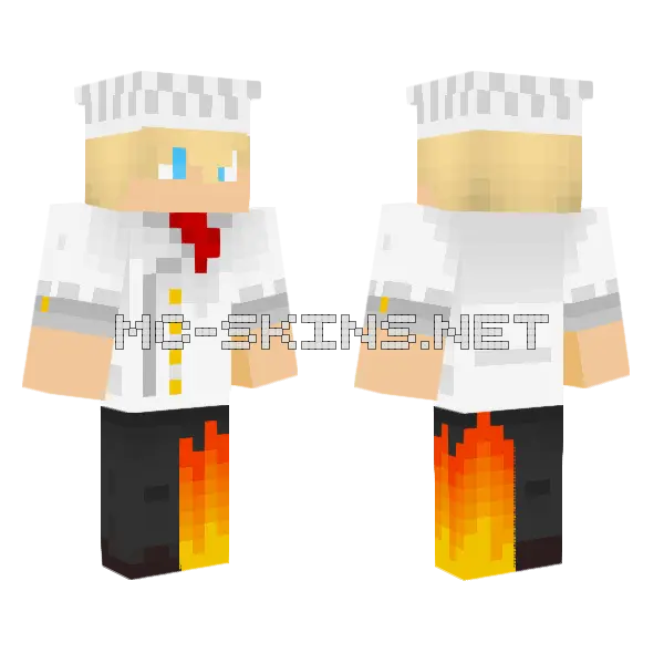 Fire Chef Minecraft skin, front and back