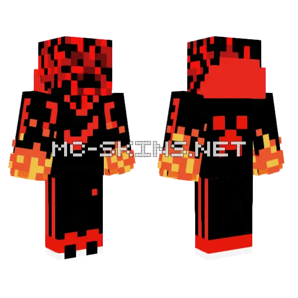 Fire Creeper Minecraft skin, front and back