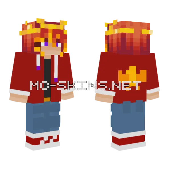 Fire Girl Minecraft skin, front and back