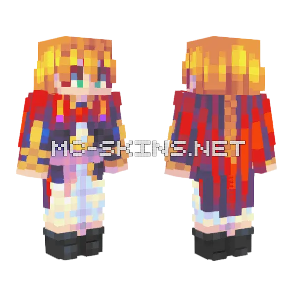 Fire Grimoire Skin Minecraft skin, front and back