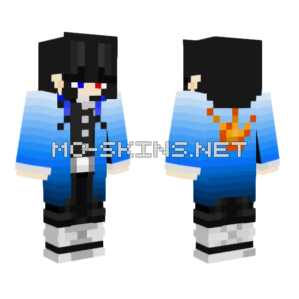 Fire Hashira Skin Minecraft skin, front and back