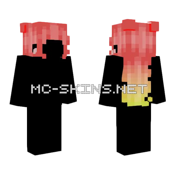 Fire HB Minecraft skin, front and back