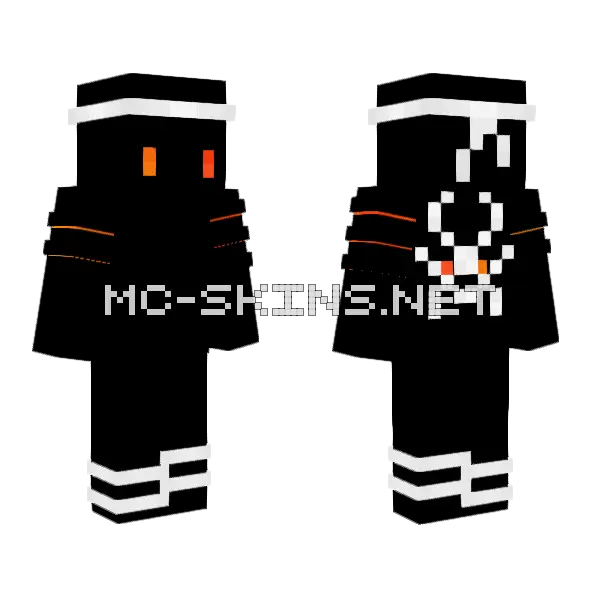 Fire in the Darkness Minecraft skin, front and back