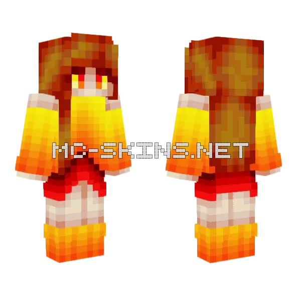 Fire In Your Eyes Minecraft skin, front and back