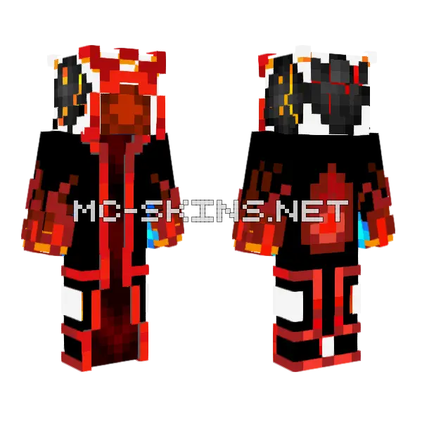 Fire Knight Minecraft skin, front and back
