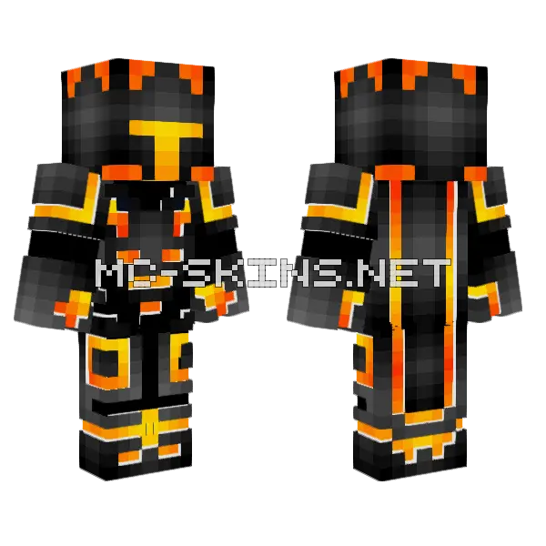Fire Knight With Secret Minecraft skin, front and back