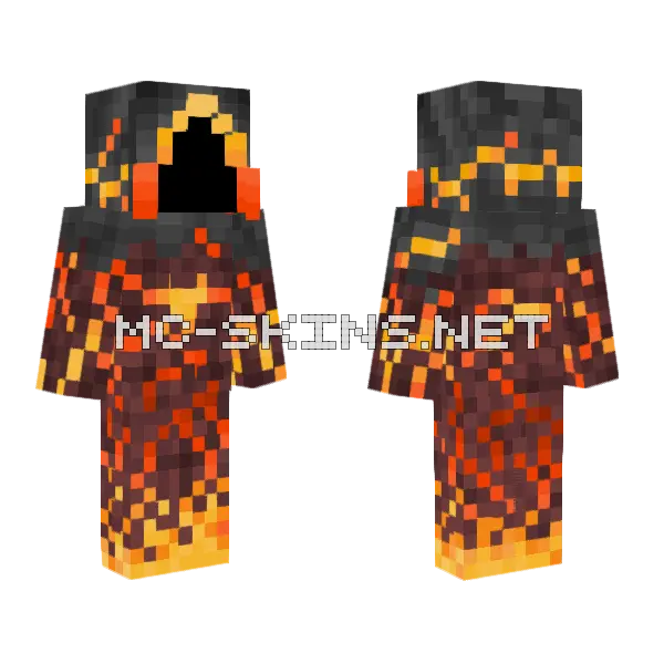 Fire Mage Minecraft skin, front and back