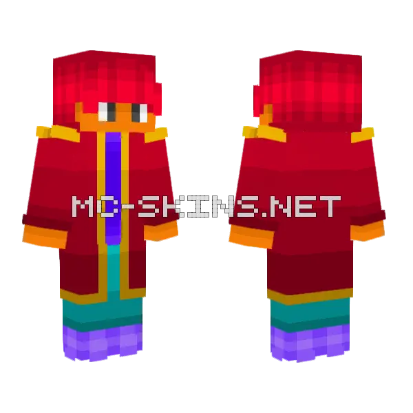 Fire Mage Thingy Minecraft skin, front and back