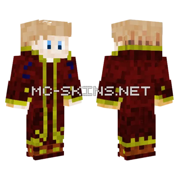 Fire Mage V6 Minecraft skin, front and back