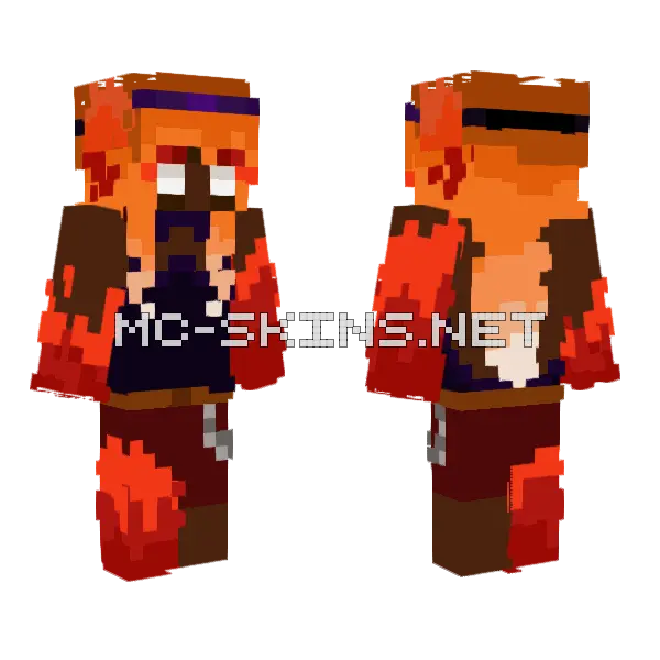 Fire Man Minecraft skin, front and back
