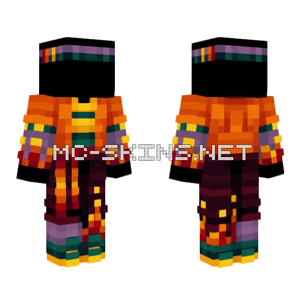 Fire Ob Minecraft skin, front and back