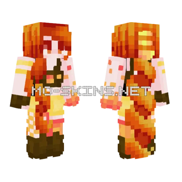 Fire Phoenix Minecraft skin, front and back