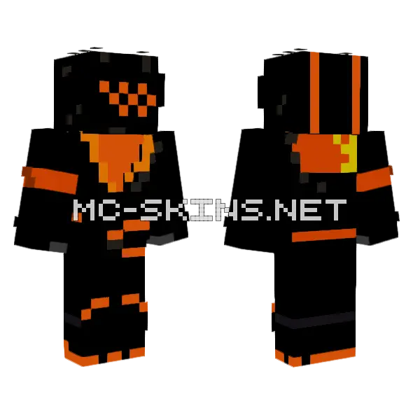 Fire Rust Lord Minecraft skin, front and back
