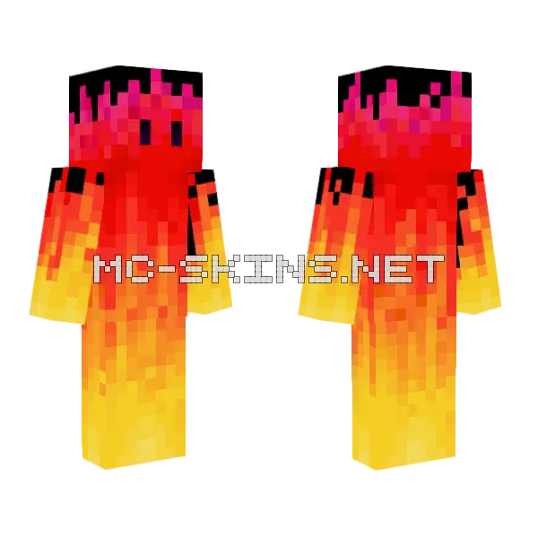Fire Skin Template Minecraft skin, front and back