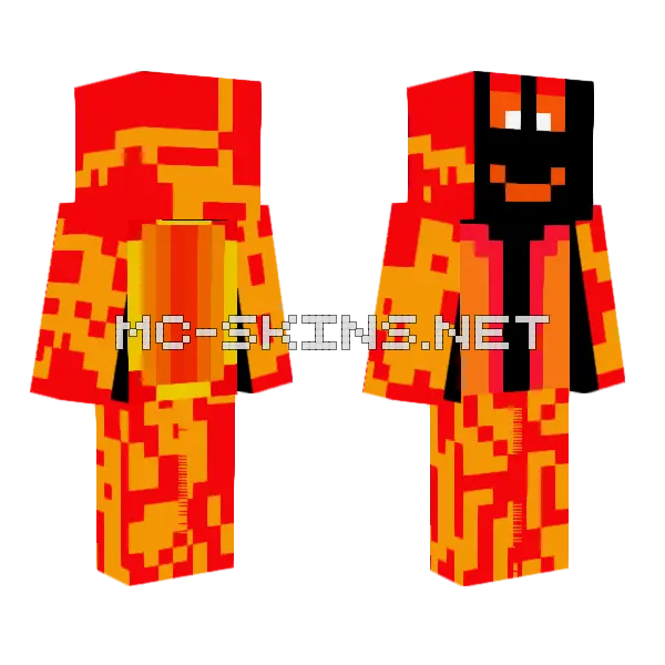 Fire Smiler Minecraft skin, front and back