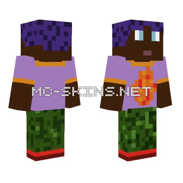 Fire Tee Minecraft skin, front and back
