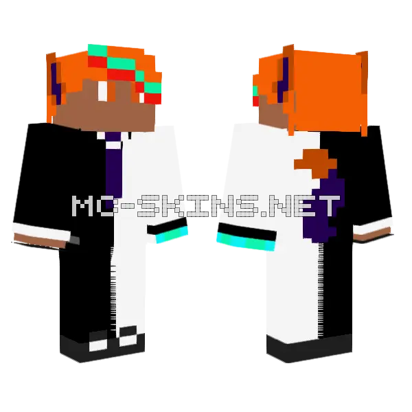 Fire Wolf Minecraft skin, front and back