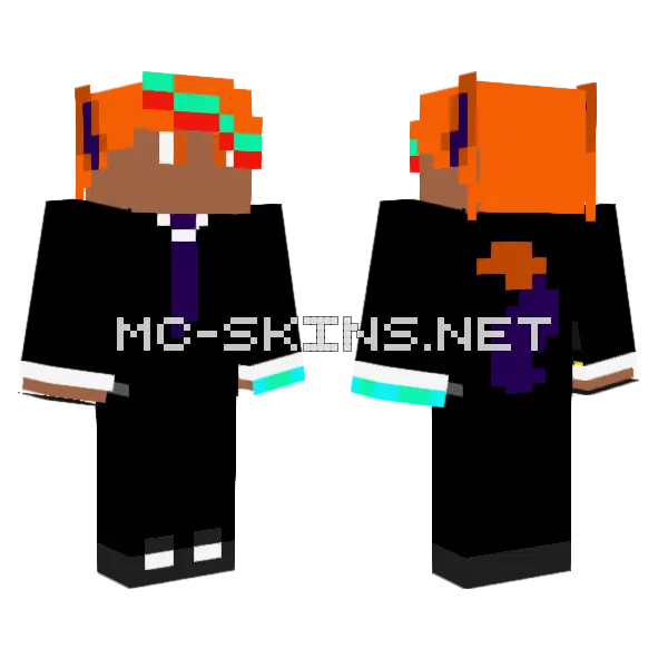Fire Wolf Minecraft skin, front and back