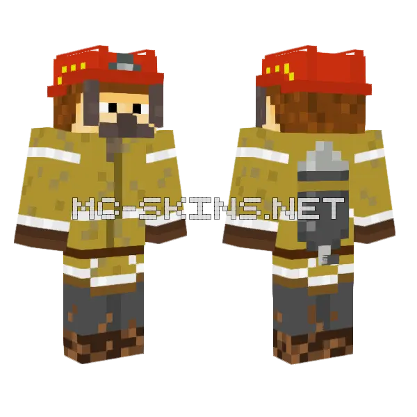 Firefighter Dazw Minecraft skin, front and back