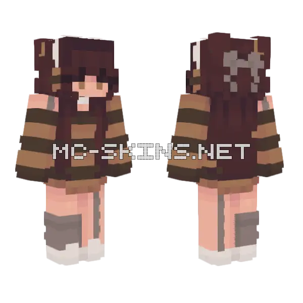 Firewood Girl Minecraft skin, front and back