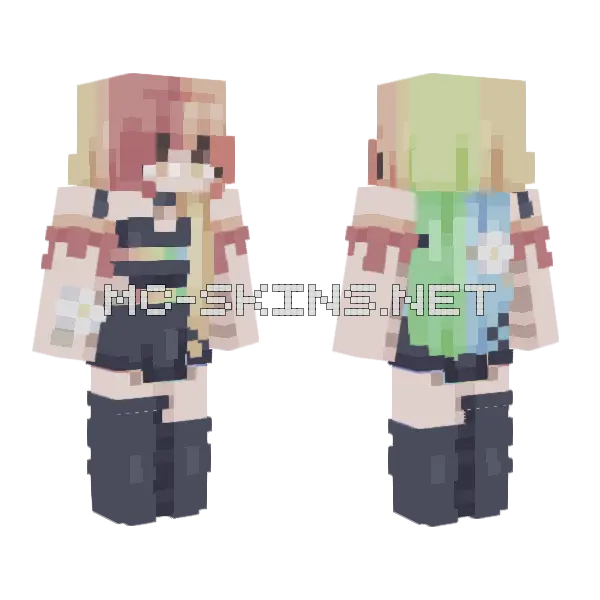 Fireworks Girl Minecraft skin, front and back