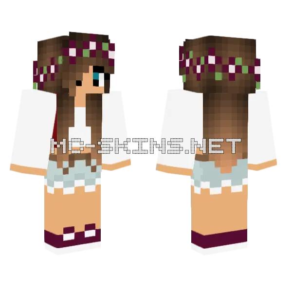 First One Girl Minecraft skin, front and back