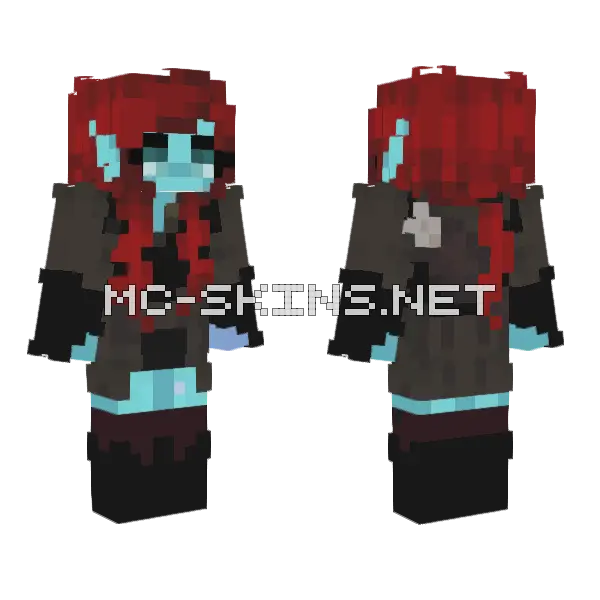 Fish Girl Minecraft skin, front and back