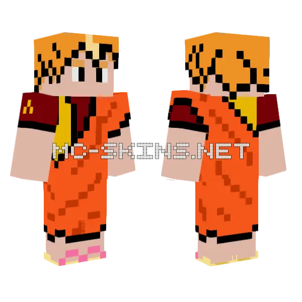 Fish Monk Minecraft skin, front and back