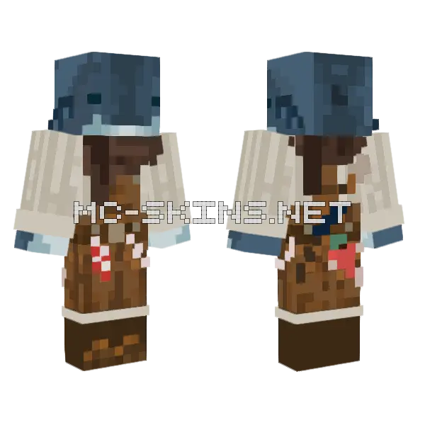 Fisher Whale Minecraft skin, front and back