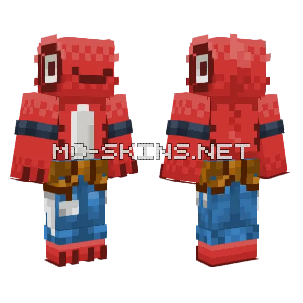 Fishie Red Minecraft skin, front and back