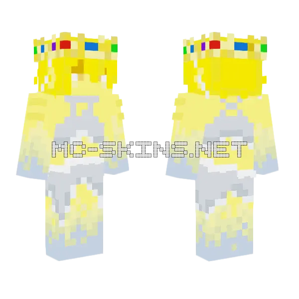 Fishzam Minecraft skin, front and back