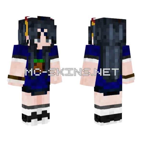Fixed Blue School Uniform Minecraft skin, front and back
