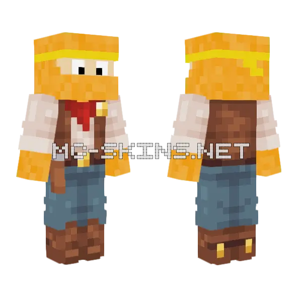 Fixed Cowboy Jalla Minecraft skin, front and back