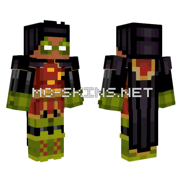 Fixed Damian Wayne Minecraft skin, front and back